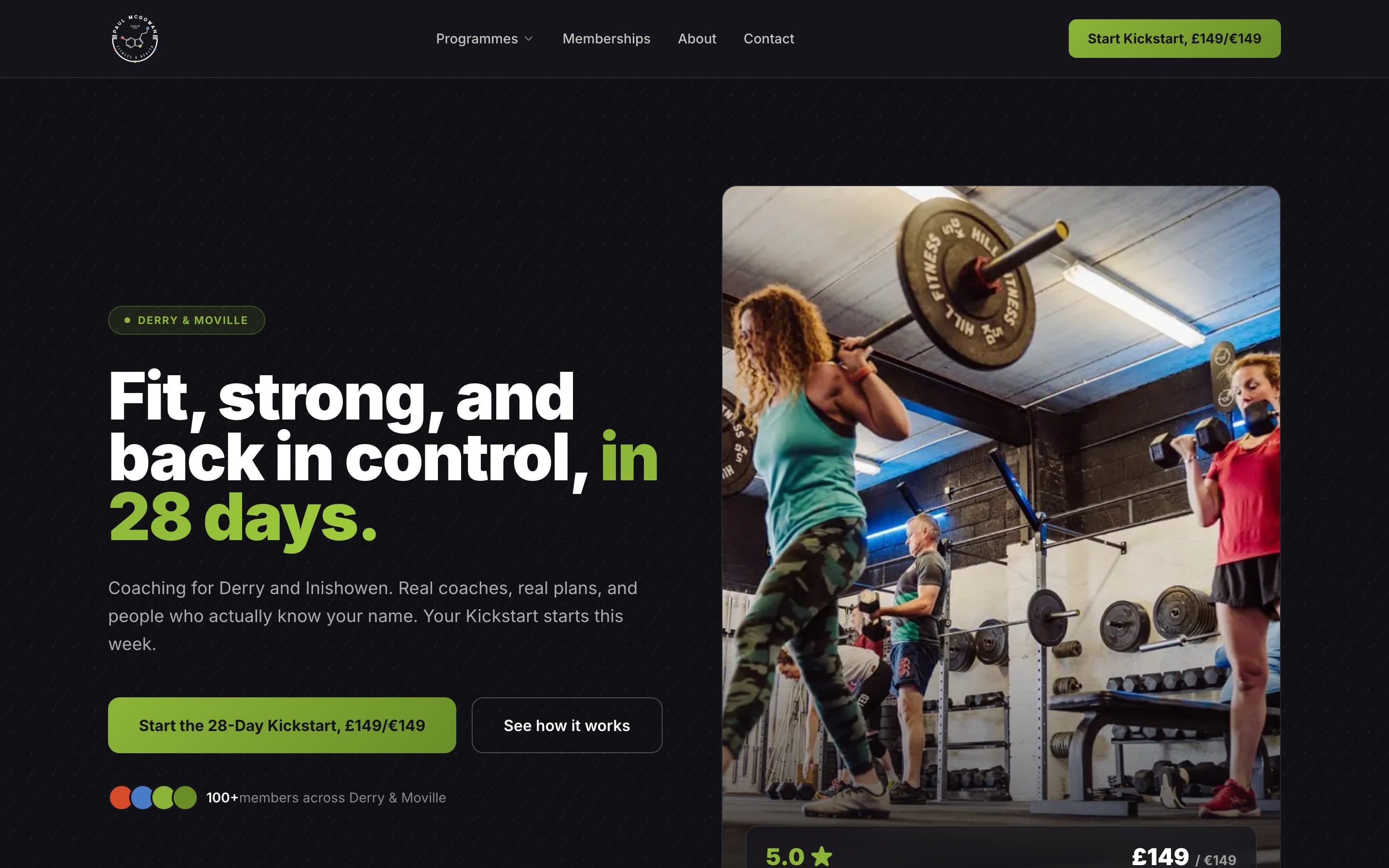 The rebuilt Paul McGowan Fitness website
